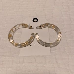 Leith Gold Fleck Acrylic Hoop earrings